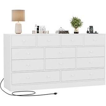 12 Drawers Dresser for Bedroom, 61inch Large Drawers Dresser, Wood Dressers & Chest of Drawers