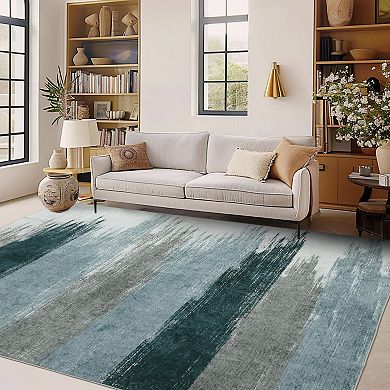 Washable Area Rugs,Modern Print Distressed Indoor Rugs for Bedroom Soft Low-Pile Area Rug