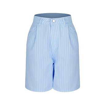 Women Striped Loose Fit Denim Shorts High Waisted Jean Trendy Summer Outfits