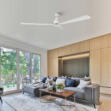 52" Modern 3-Blade Ceiling Fan with Reversible DC Motor, 6-Speed, Remote Control, No Light