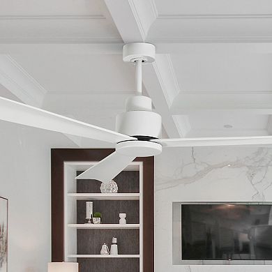 52" Modern 3-Blade Ceiling Fan with Reversible DC Motor, 6-Speed, Remote Control, No Light