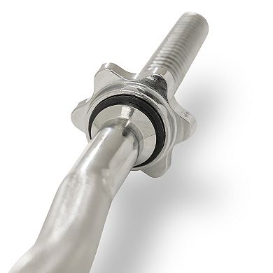 Sunny Health & Fitness 47" Threaded EZ Curl Chrome Bar