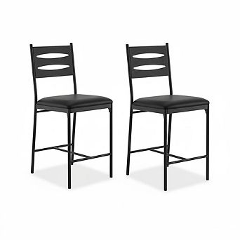 Bar Stools, Retro Faux Leather Upholstered Stools with Backrest for Kitchen Island Home Bar Bedroom