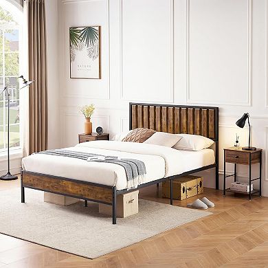 Bed Frame with Headboard and Footboard Heavy Duty Metal Platform Full