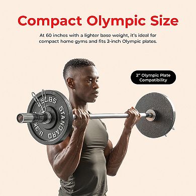 Sunny Health & Fitness 60” (5 ft) Olympic Barbell Bar