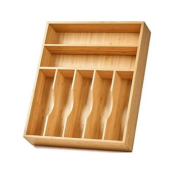 Extra-Deep Wooden Kitchen Drawer Organizer