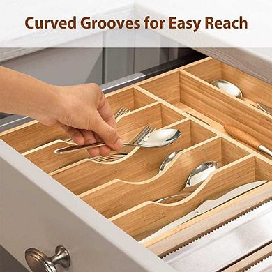 Extra-Deep Wooden Kitchen Drawer Organizer