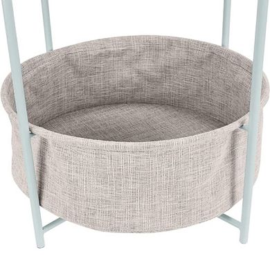 Round End Table With Fabric Basket