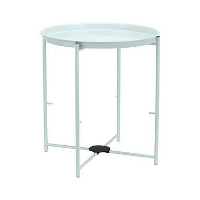 Round End Table With Fabric Basket