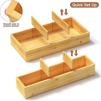 Adjustable Bamboo Drawer Organizer