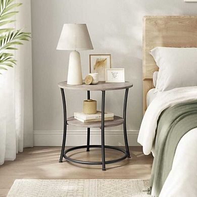 Round End Table With Steel Frame