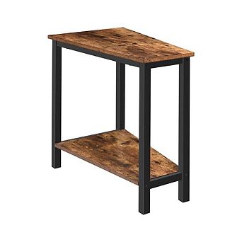Rustic Brown Wedge Industrial End Table