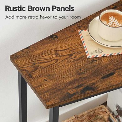 Rustic Brown Wedge Industrial End Table