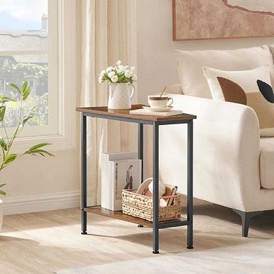 Rustic Brown Wedge Industrial End Table