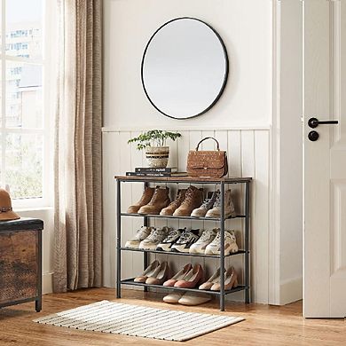 Industrial 9-to-12-Pair Shoe Rack