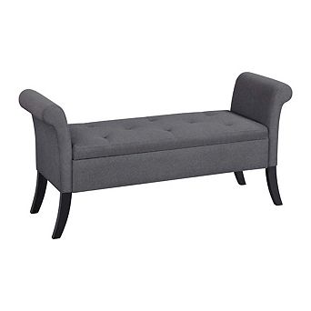 Storage Hallway Bench With Rolled Arms