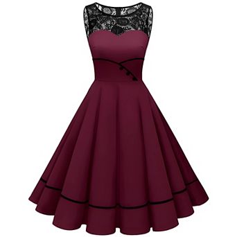 Women’s Vintage Formal Dress with Sleeveless Retro Style