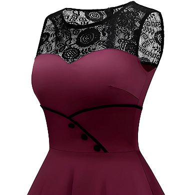 Women’s Vintage Formal Dress with Sleeveless Retro Style