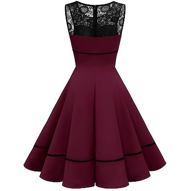 Women’s Vintage Formal Dress with Sleeveless Retro Style