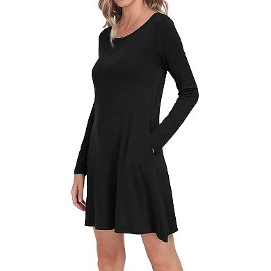 Long Sleeve Casual Swing Dress Women