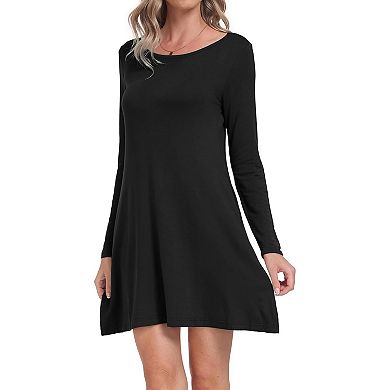 Long Sleeve Casual Swing Dress Women