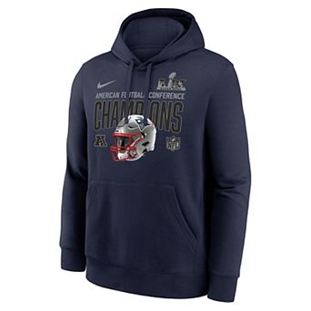 Men's NFL 2025 Conference Champions New England Patriots Glory Shield Graphic Hoodie