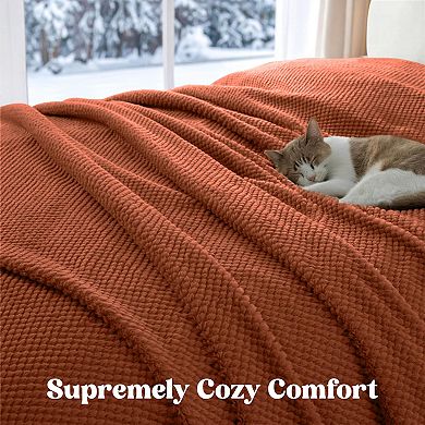 SUPERIOR Victoria Fluffy Fleece Reversible Throw Blanket