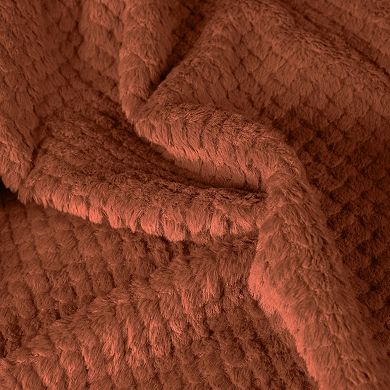 SUPERIOR Victoria Fluffy Fleece Reversible Throw Blanket