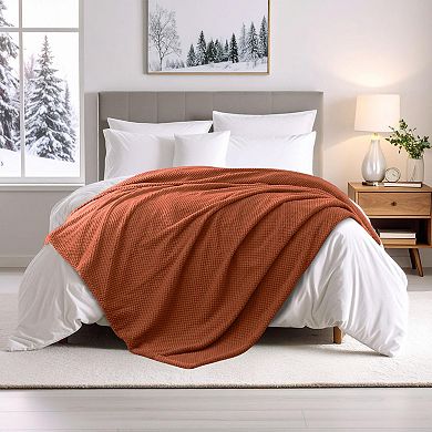 SUPERIOR Victoria Fluffy Fleece Reversible Throw Blanket