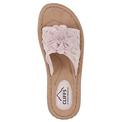 Cliffs by White Mountain Chill 2 Women's Floral Wedge Sandals