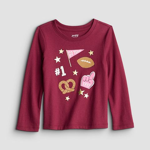 Girls 4-12 Jumping Beans Детская футболка Jumping Beans с длинным рукавом