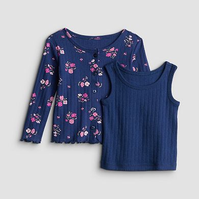 Girls 4-12 Jumping Beans® 2-Piece Floral Cardigan & Tank Top Set