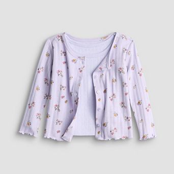 Girls 4-12 Jumping Beans® 2 pc Floral Cardigan & Tank Top Set