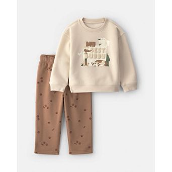 Baby Boy Carter's 2 pc 'My Best Buddy' Dog Fleece Sweatshirt & Pants Set