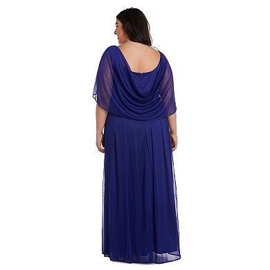 Plus Size R&M Richards Rhinestone Waist Pleated Dress