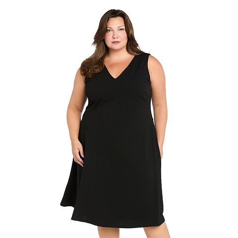 Женские платья R&M Plus Size R&M Richards Midi Length Fit & Flare Dress