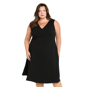 Plus Size R&M Richards Midi Length Fit & Flare Dress