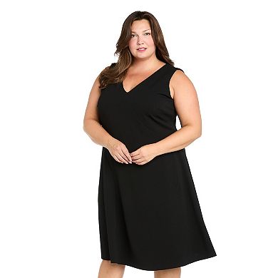 Plus Size R&M Richards Midi Length Fit & Flare Dress