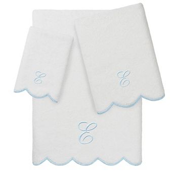 Linum Home Textiles ADORNIA Scallop Personalized Towel Set