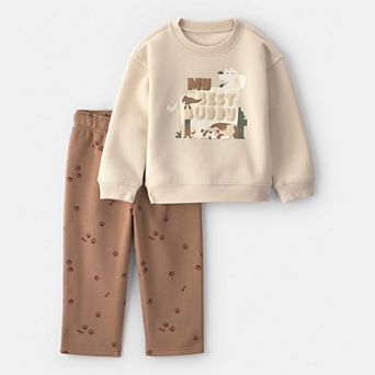 Toddler Boy Carter's Fleece Long-Sleeve Crewneck Top & Pants Set