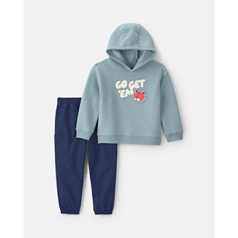Toddler Boy Carter's 2 pc 'Go Get Em' Tiger Fleece Hooded Top & Pants Set