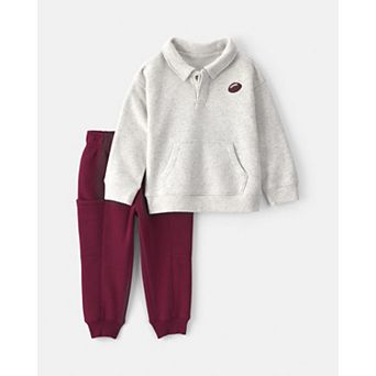 Toddler Boy Carter's Football Fleece Henley Top & Pant Set