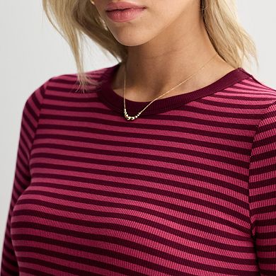 Juniors' SO® Long Sleeve Rib Crew Top