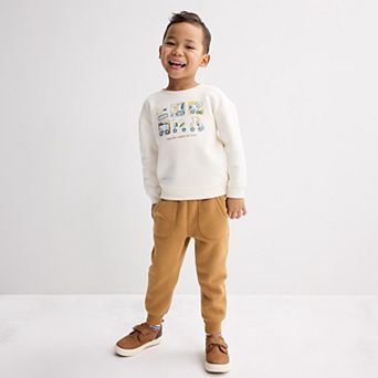 Toddler Boys Carter's 2 pc Construction Fleece Long-Sleeve Top & Pants Set