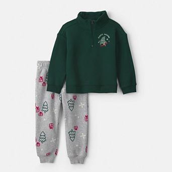 Toddler Boys Carter's 2 pc Christmas Fleece Top & Pants Set