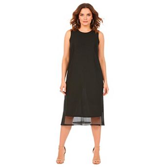 Avenue Women's Plus Size Sleeveless Mesh Dress