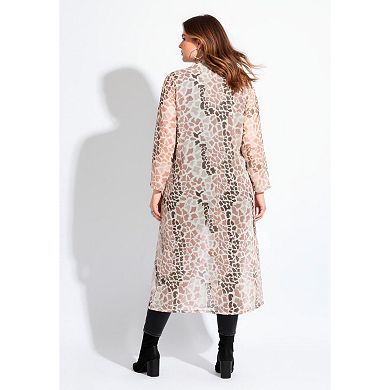Avenue Women's Plus Size Long Sleeve Mesh Duster