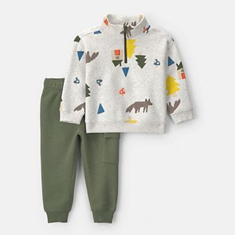 Toddler Boy Carter's 2 pc Fox Fleece Pullover & Pant Set