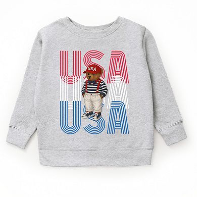 USA Stacked Bear Suspenders - Youth Graphic Sweatshirt
