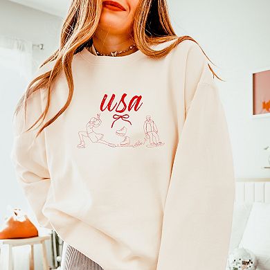 USA Winter Sports One Line - Women's Lightweight Garment Dyed Sweatshirt